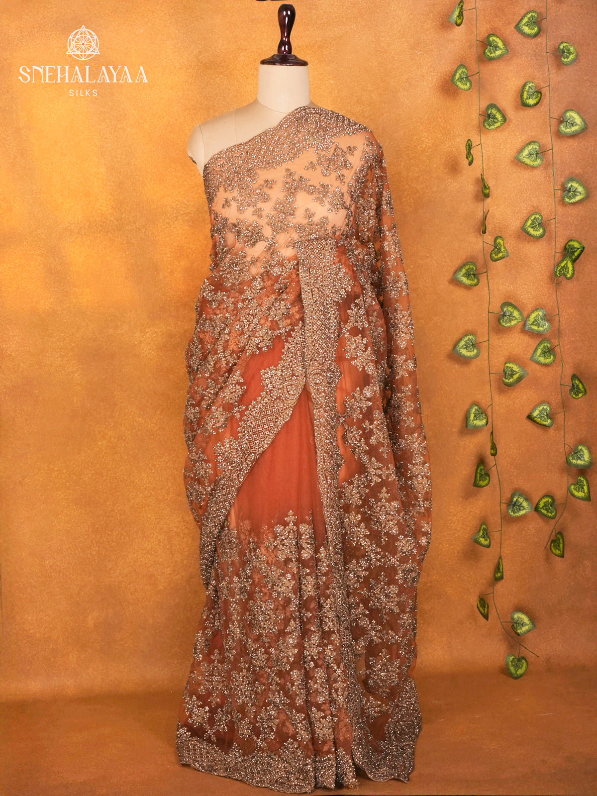 Orange Designer Saree