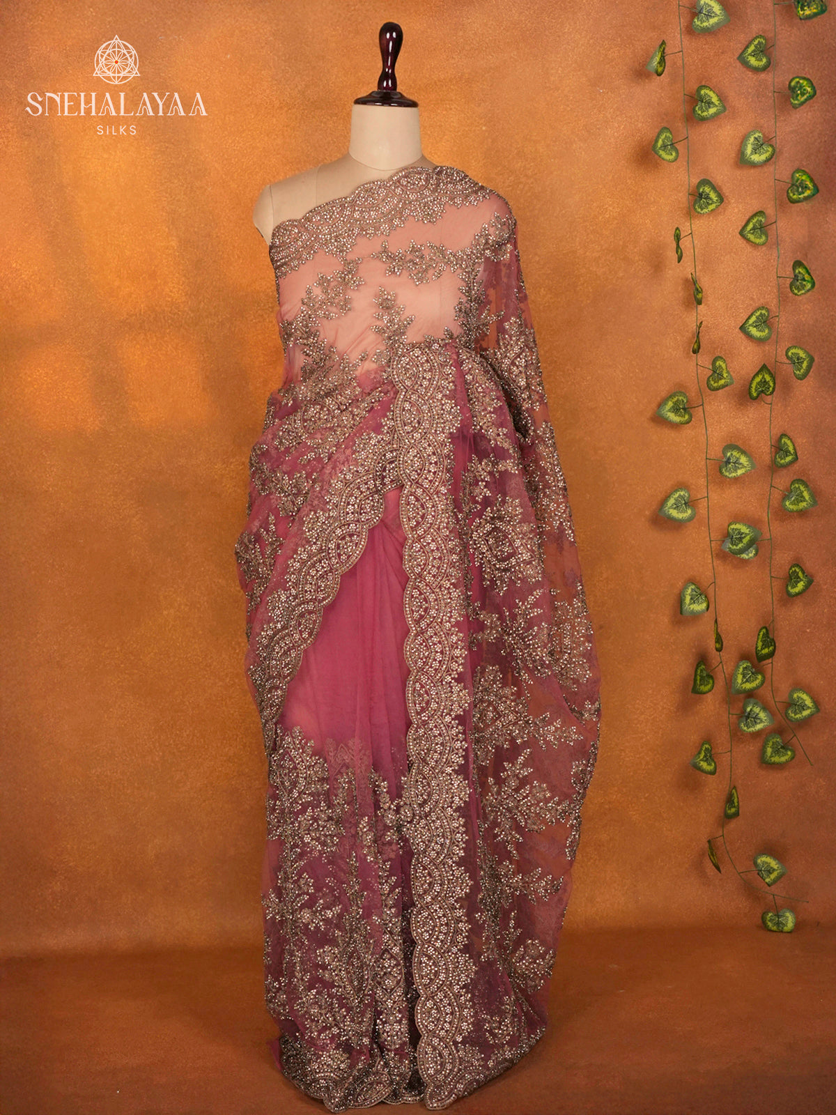 Pink Designer Saree