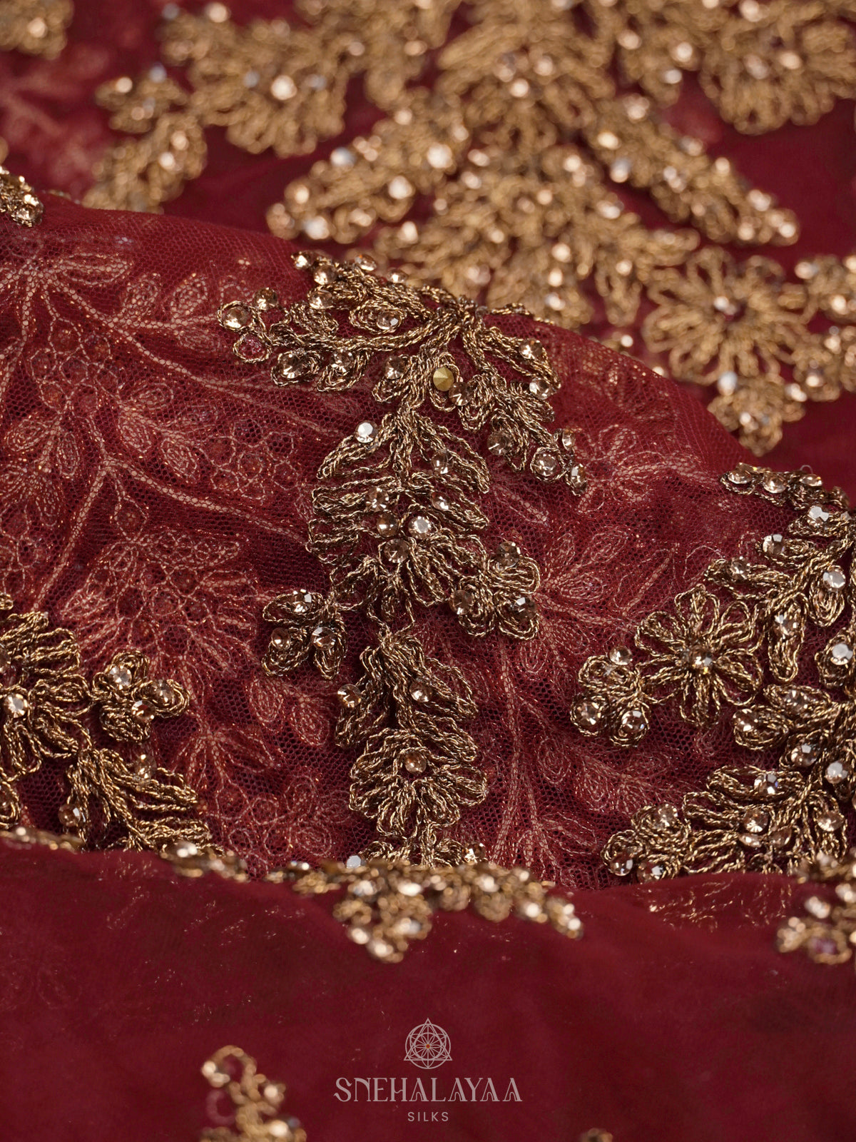 Maroon Designer Saree