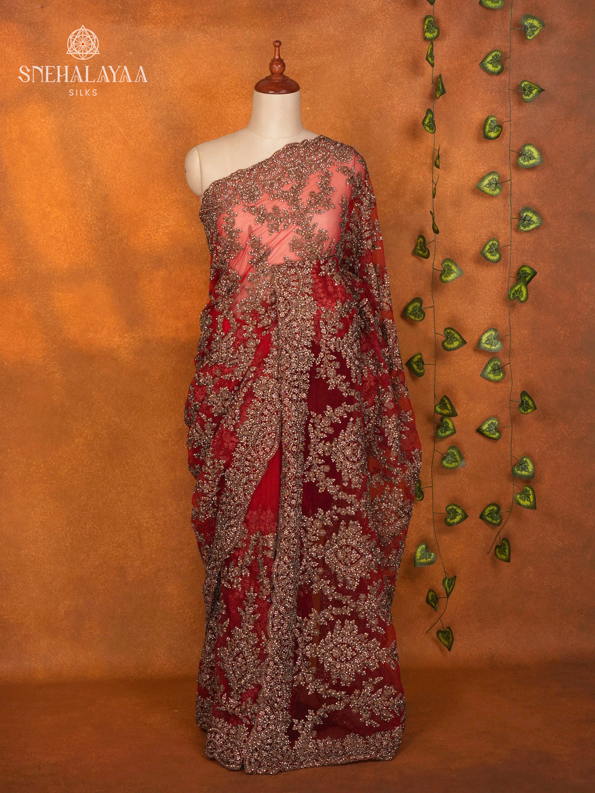 Red Designer Saree