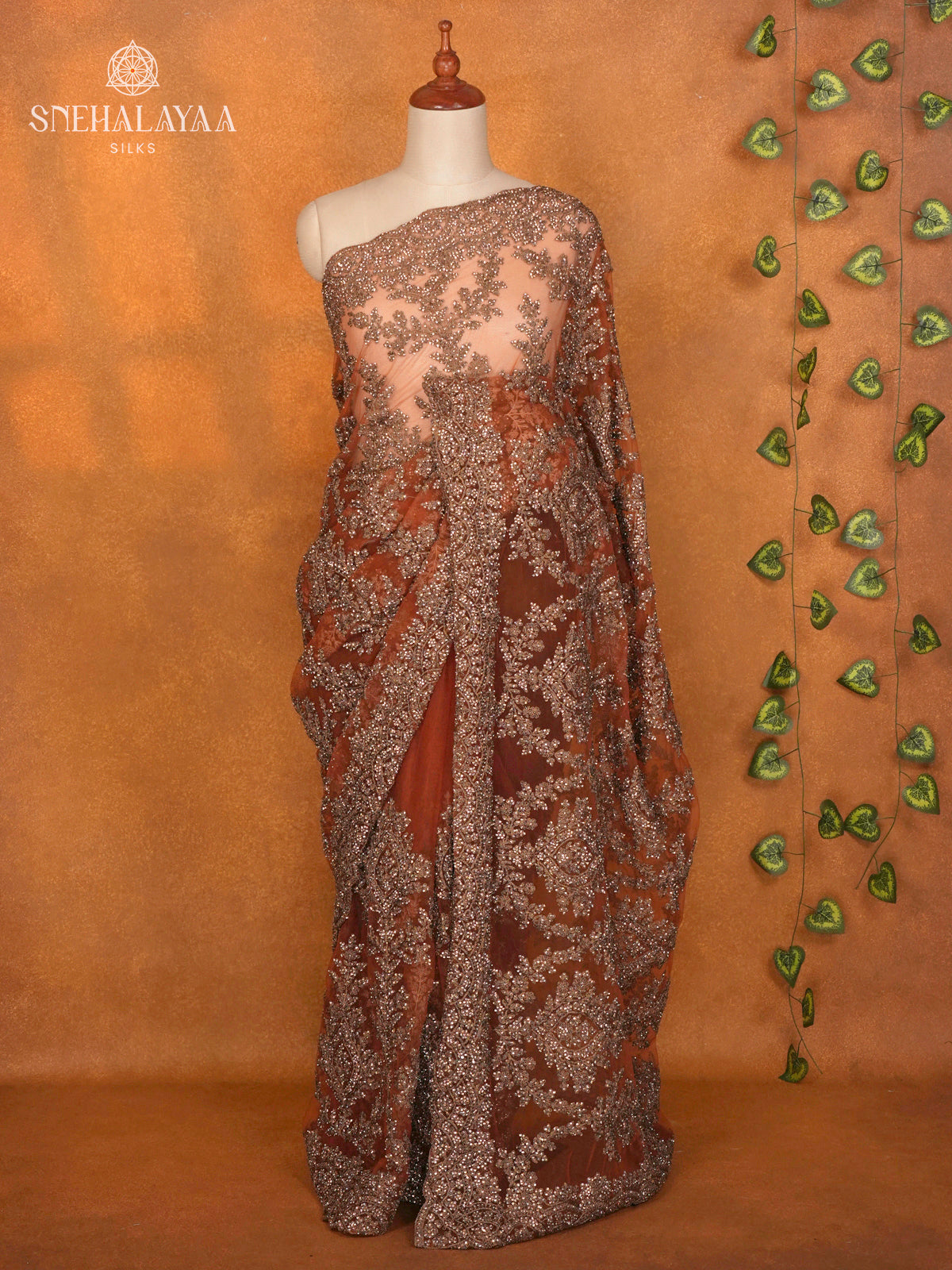 Orange Designer Saree