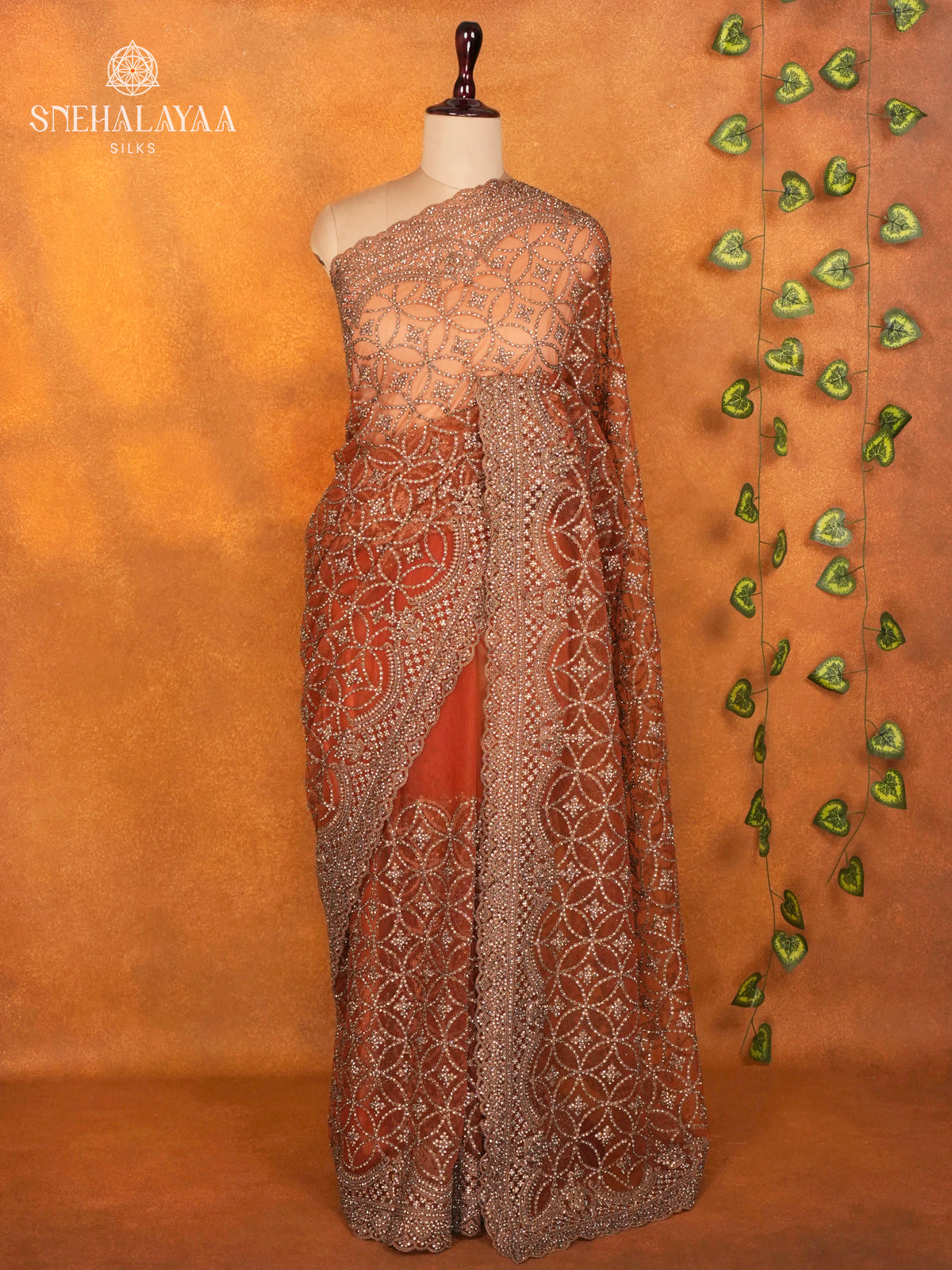 Orange Designer Saree