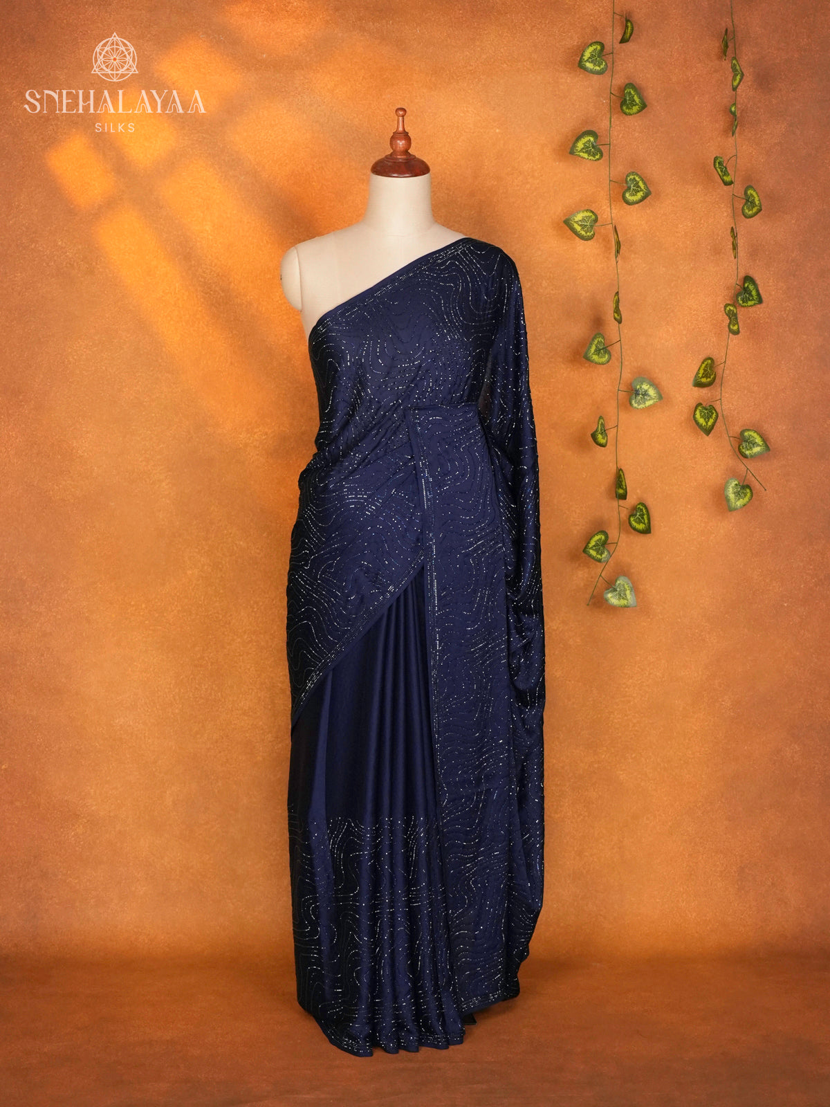 Navy Blue Designer Saree