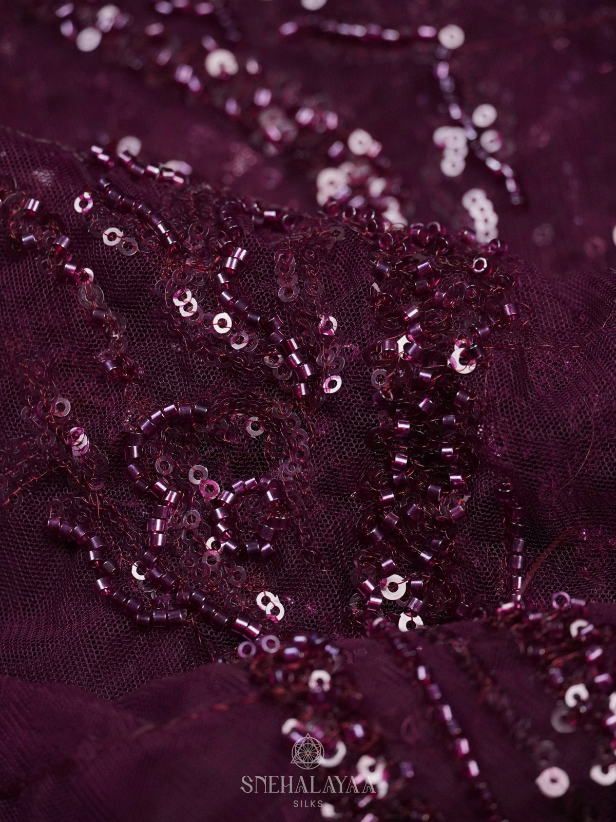 Wine Purple Designer Saree