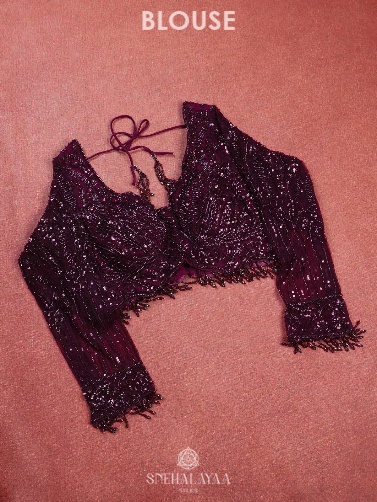 Wine Purple Designer Saree