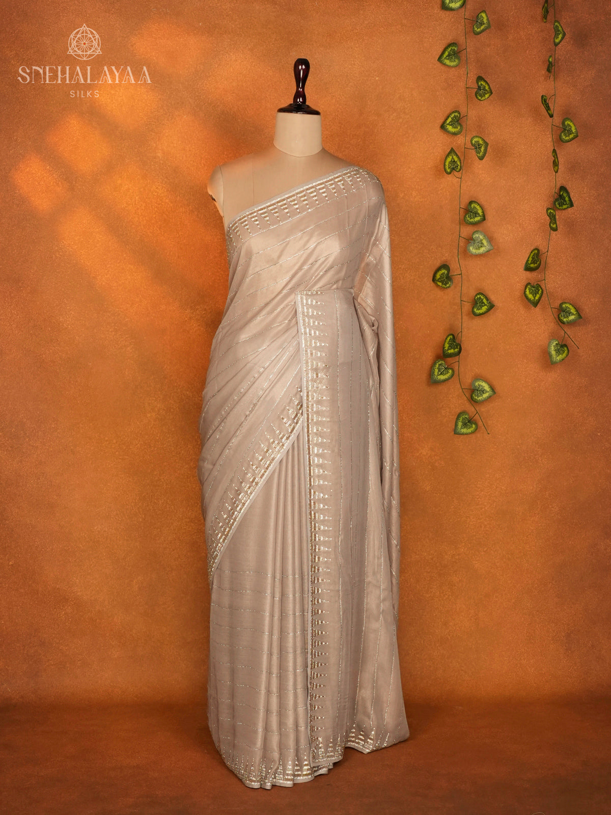 Beige Designer Saree