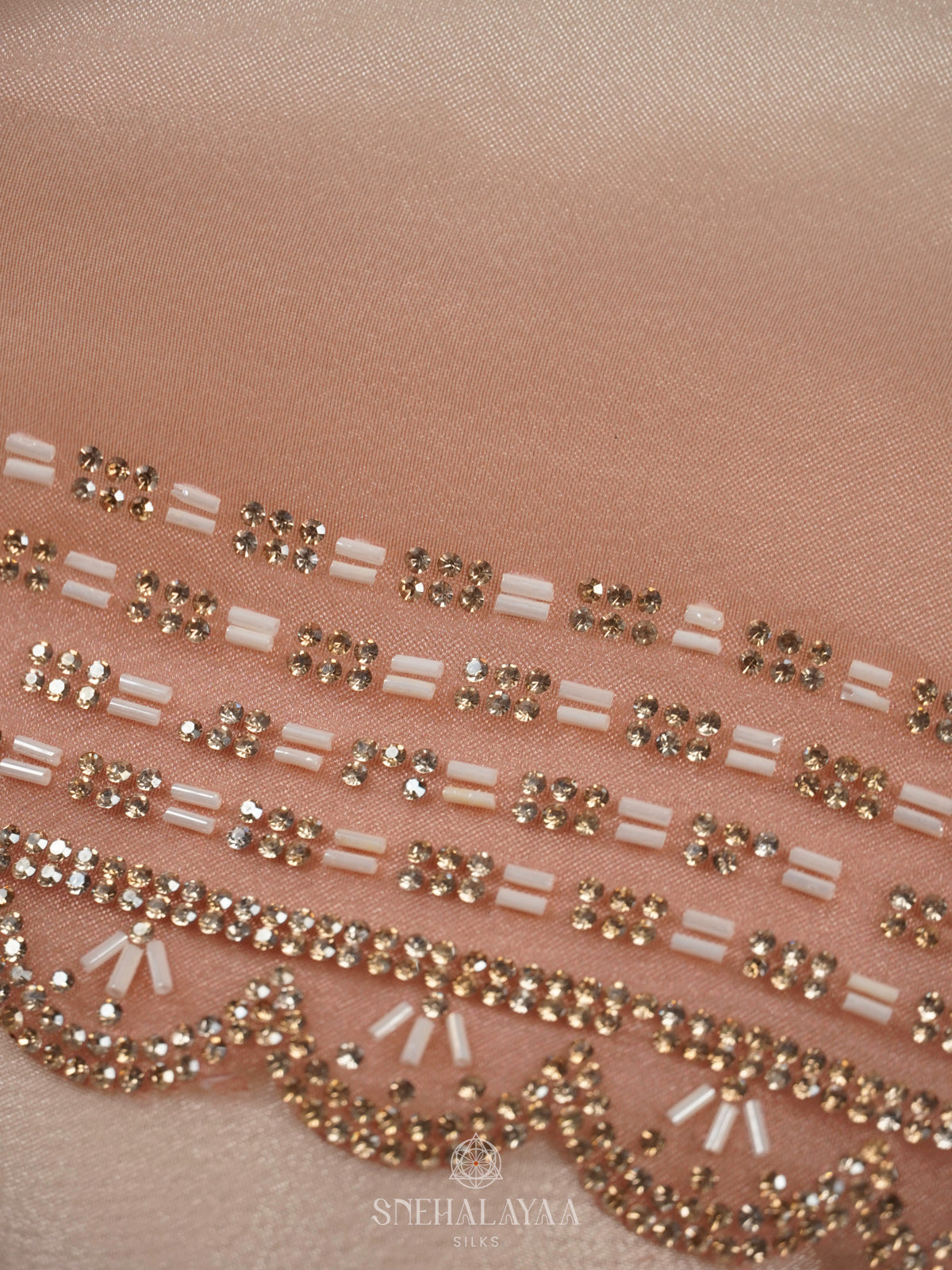 Pale Peach Designer Saree