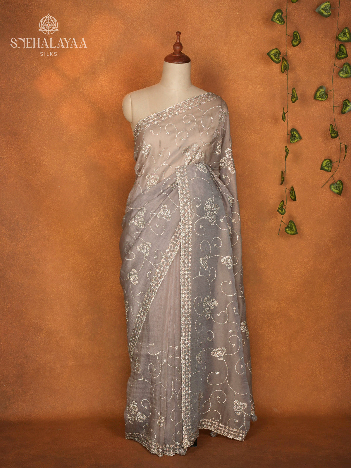 Grey Designer Saree