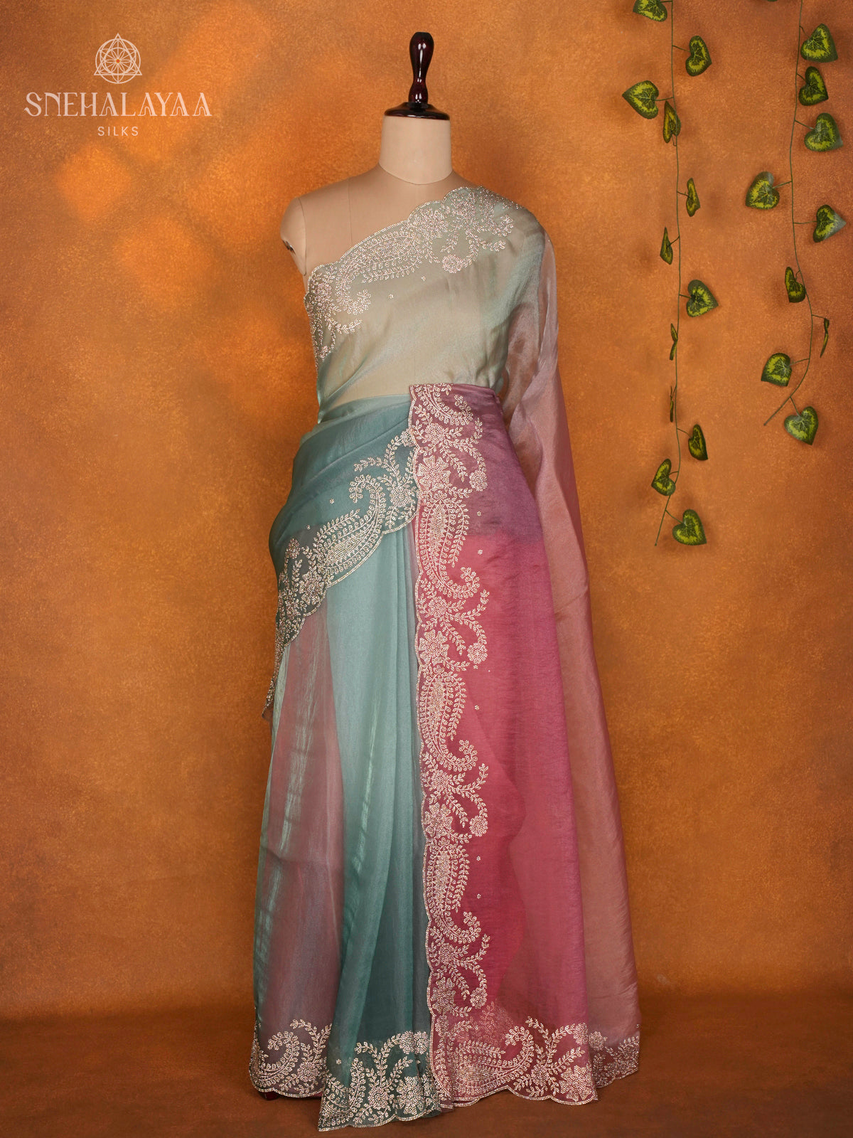 Pale Blue Designer Saree