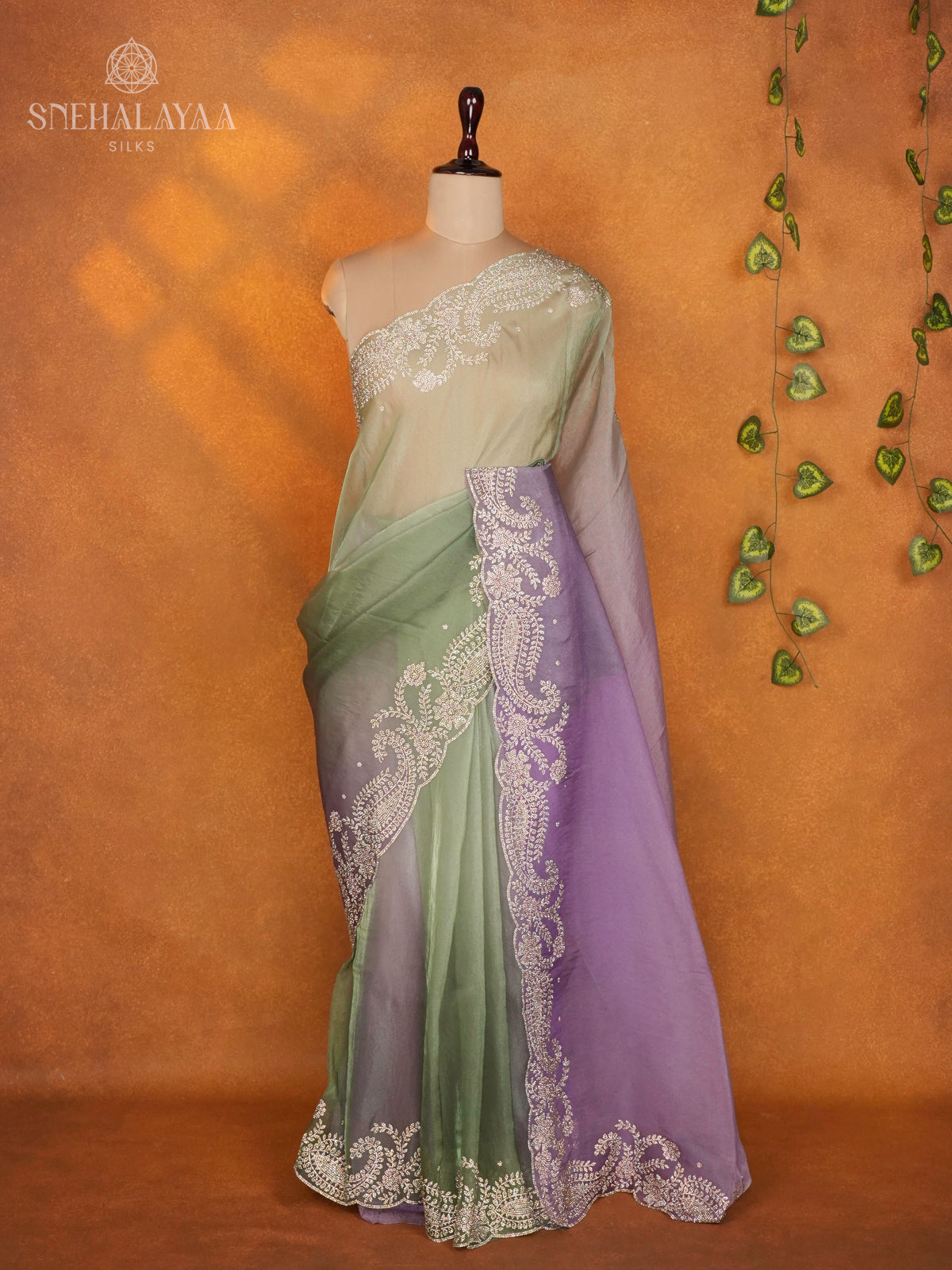 Green Designer Saree