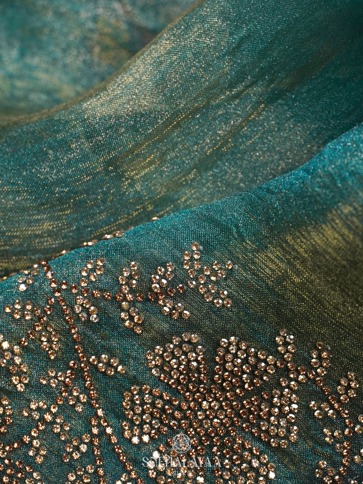 Peacock Blue Designer Saree