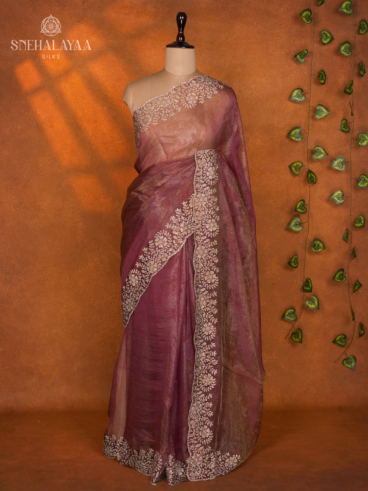 Wine Designer Saree