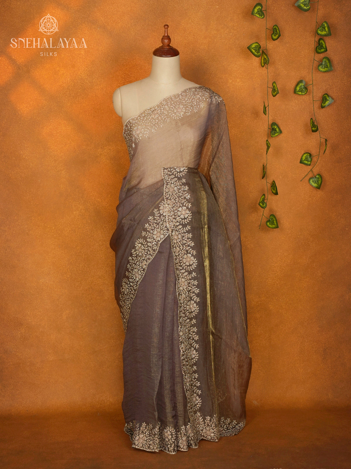 Brown Designer Saree