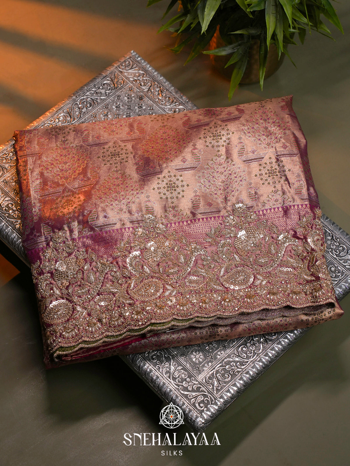Rose Pink  Designer Saree