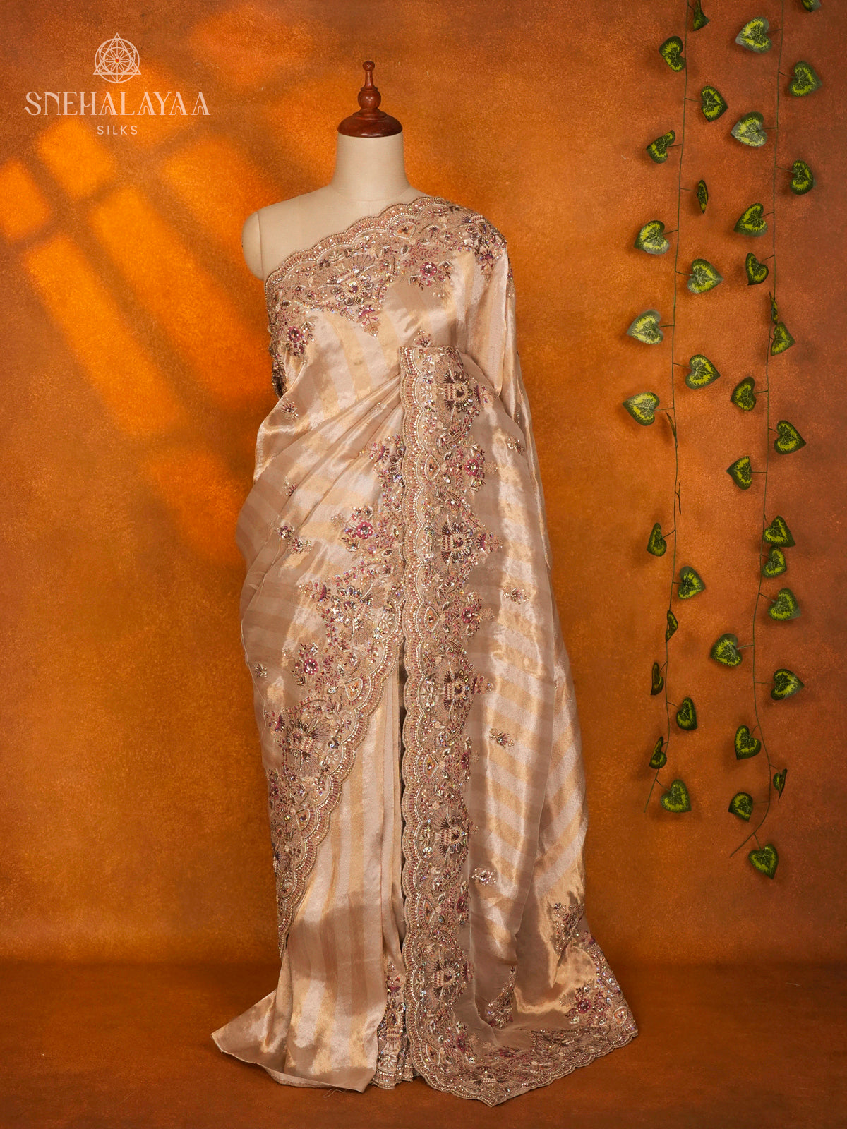 Pale Gold Designer Saree