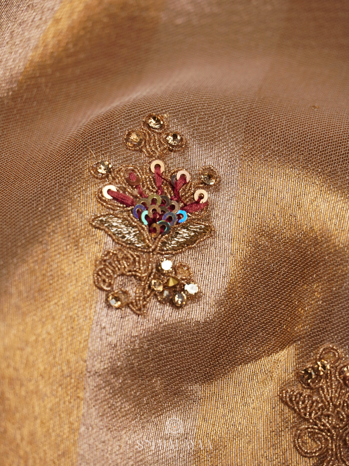 Pale Gold Designer Saree