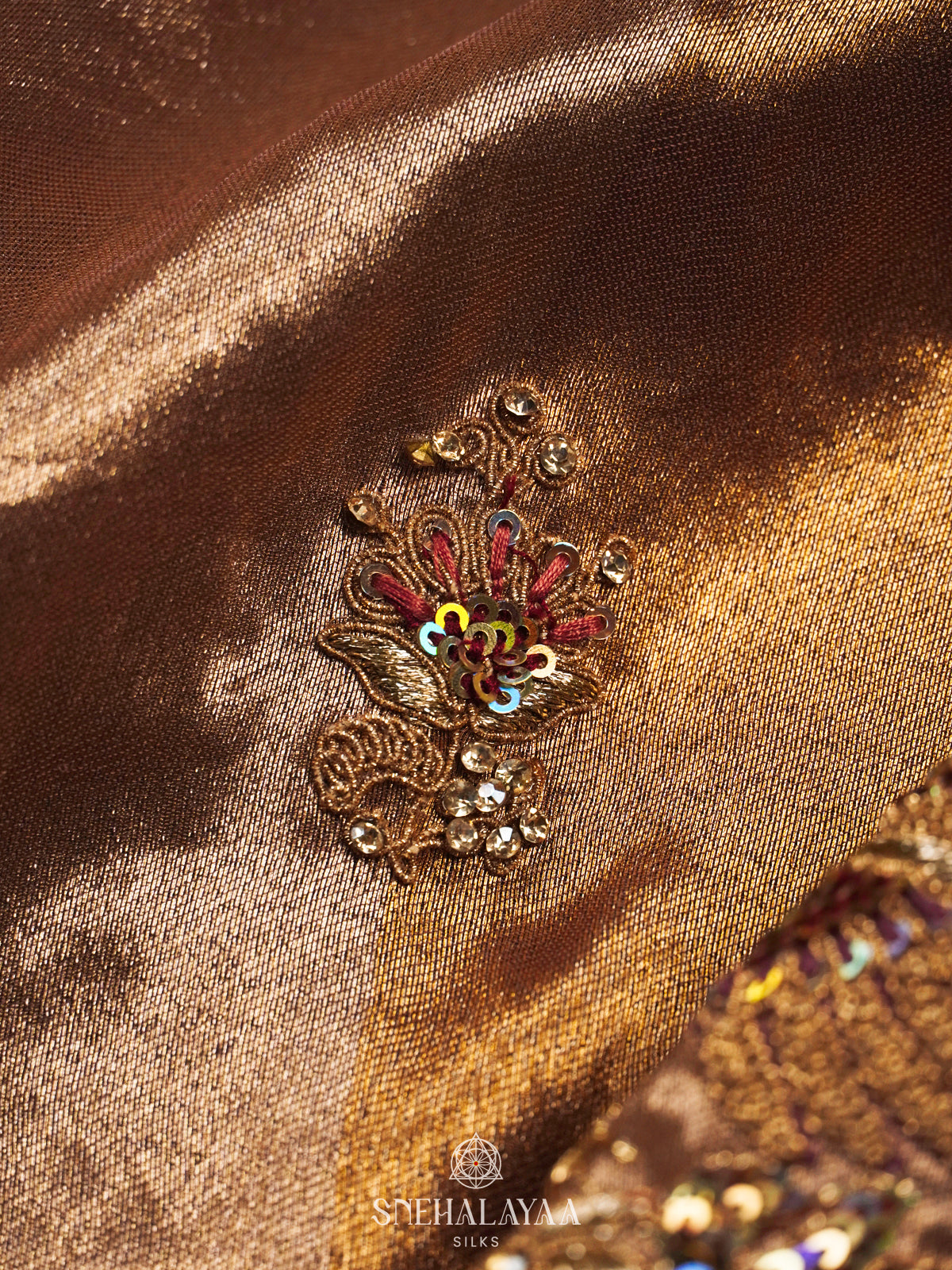 Antique Gold Designer Saree