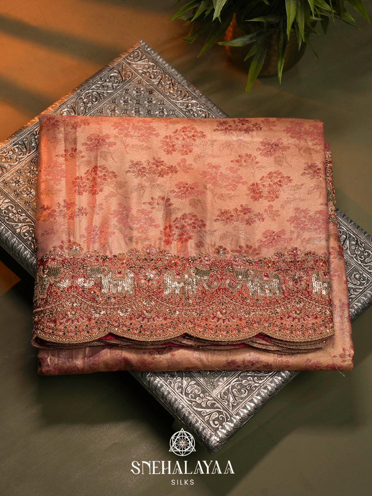 Rose Gold  Designer Saree