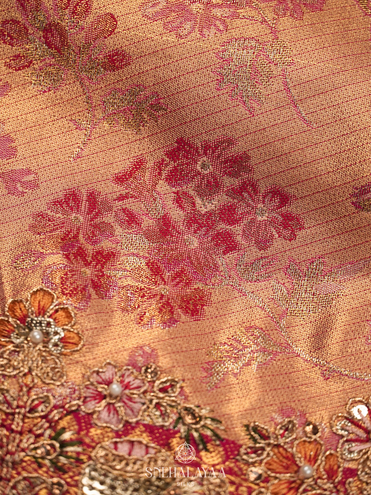 Rose Gold  Designer Saree