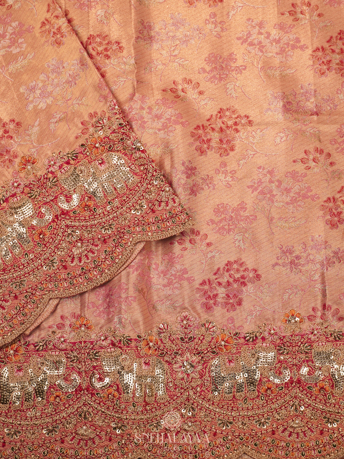 Rose Gold  Designer Saree