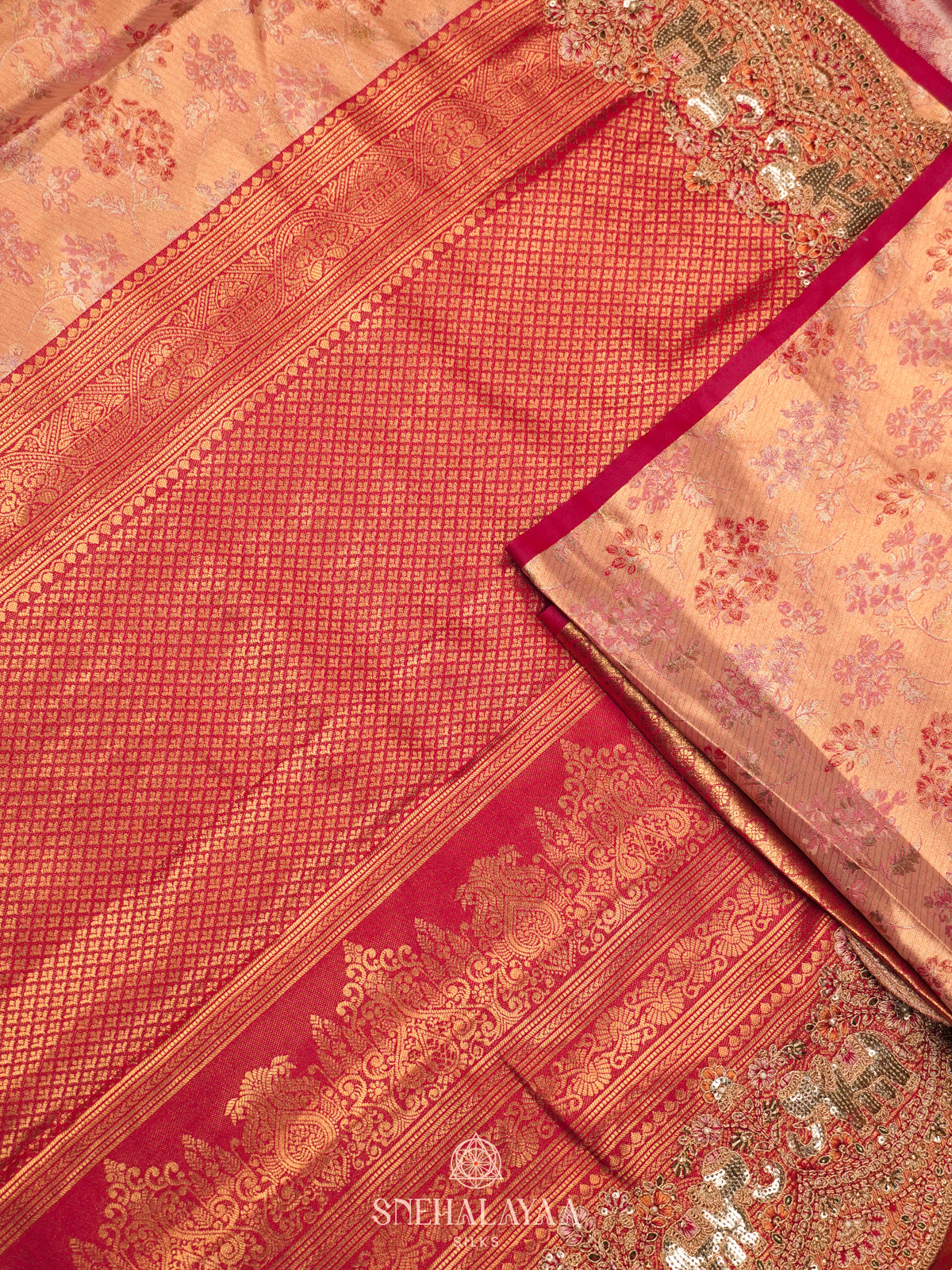 Rose Gold  Designer Saree
