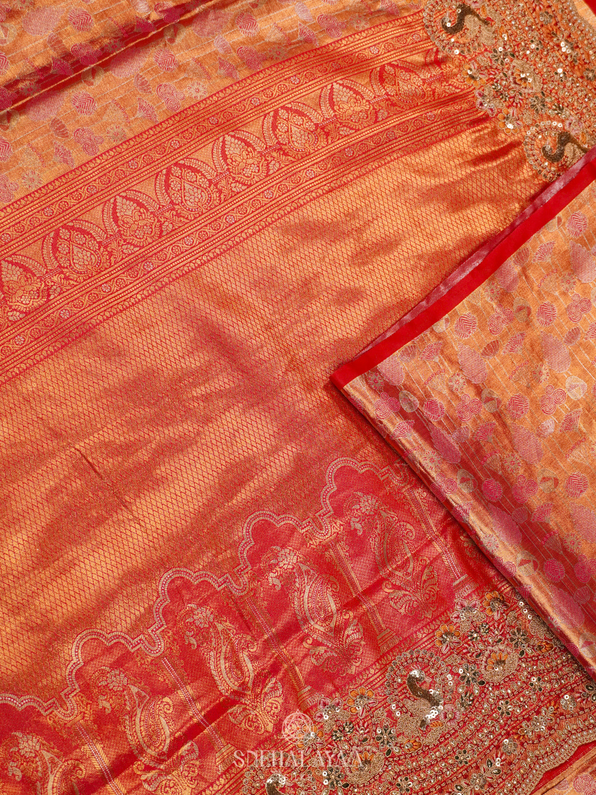 Crimson Red  Designer Saree