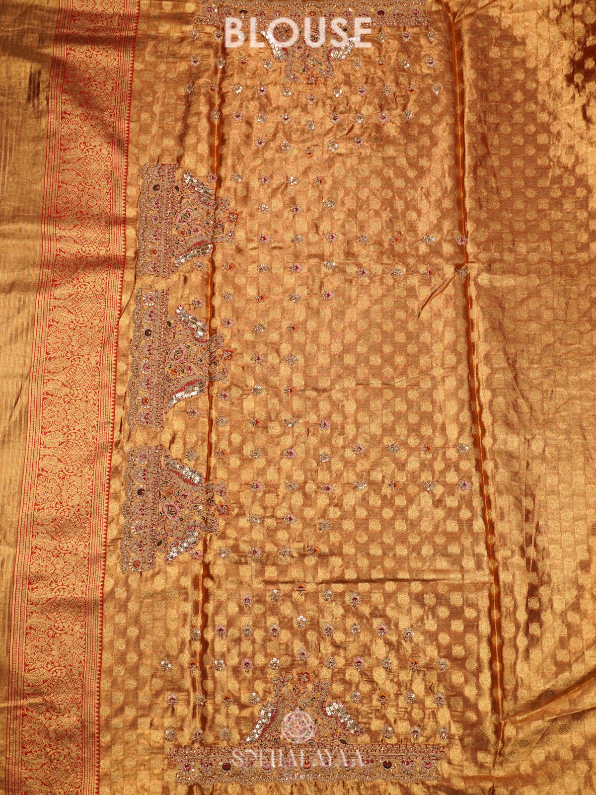 Rust Orange  Designer Saree