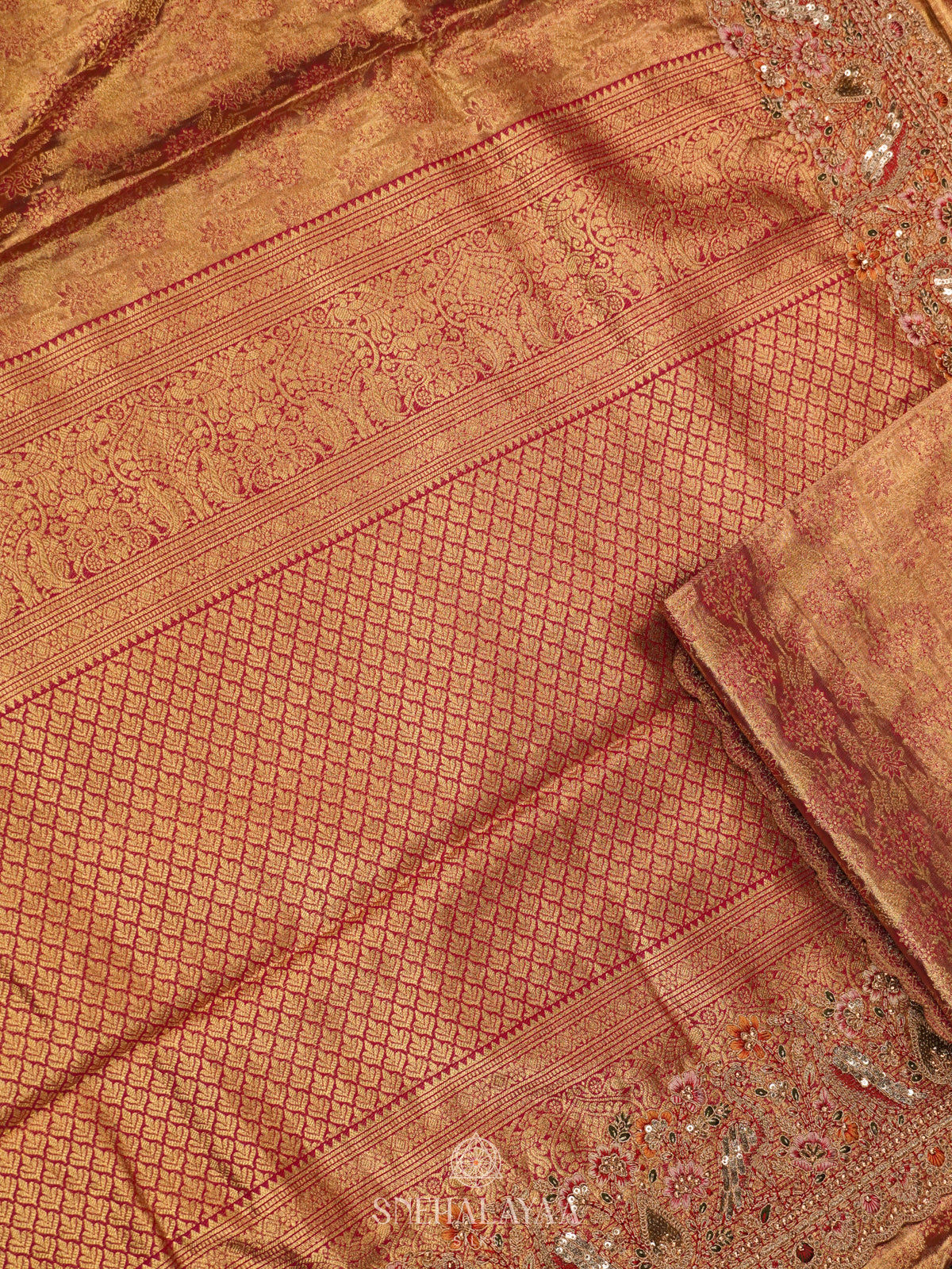 Crimson Red  Designer Saree