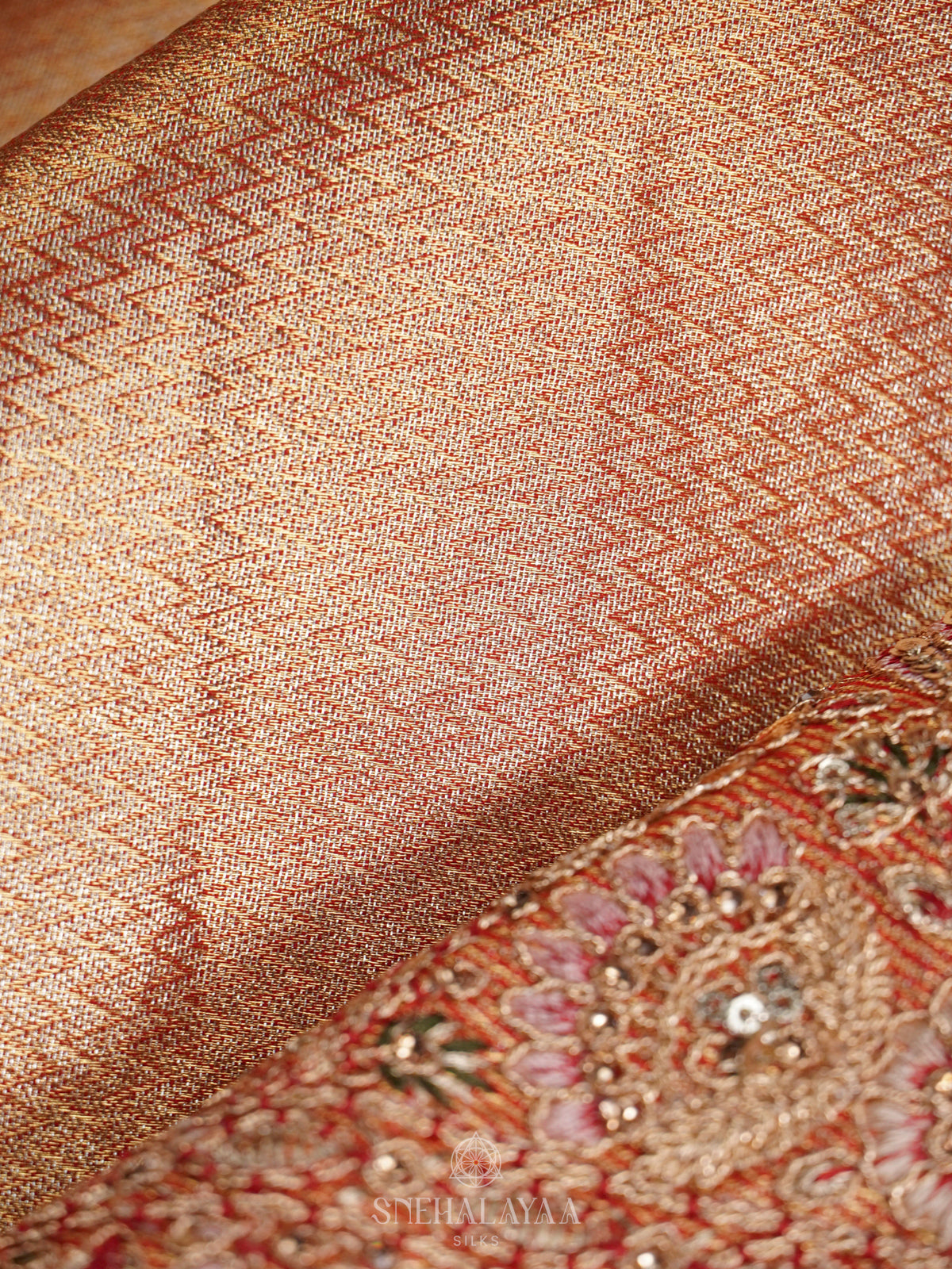 Rose Gold  Designer Saree