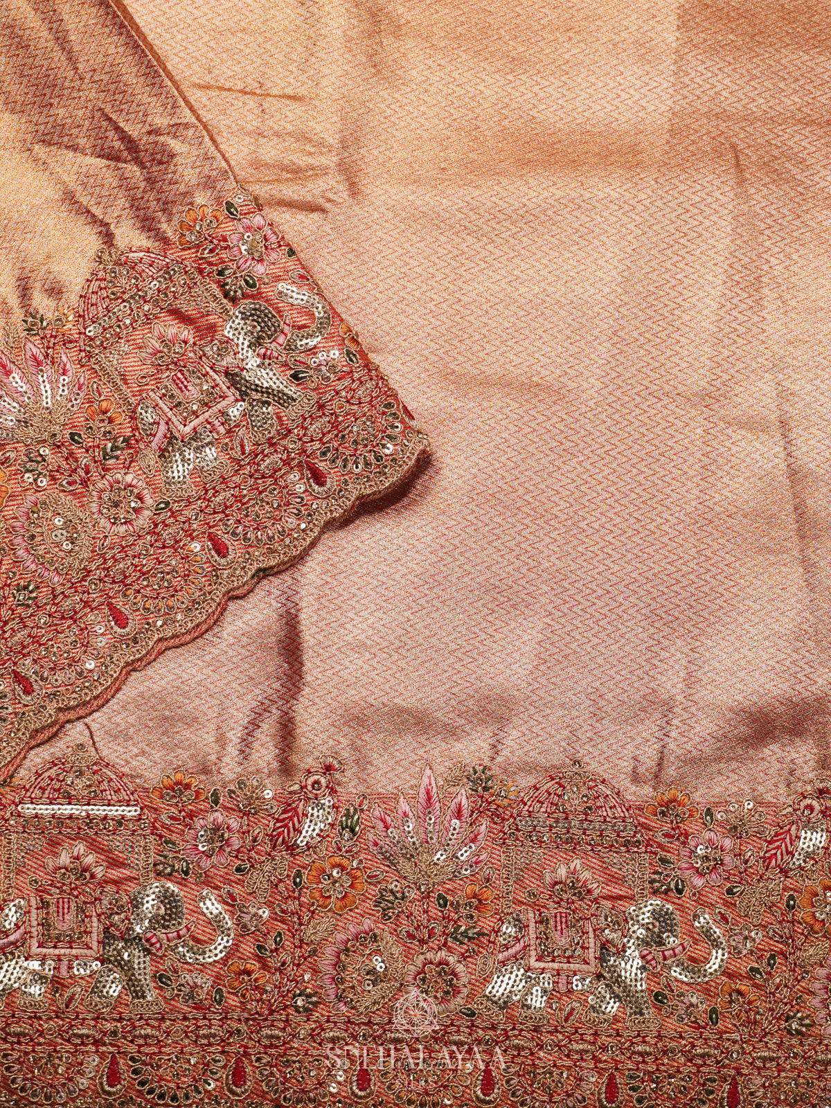 Rose Gold  Designer Saree