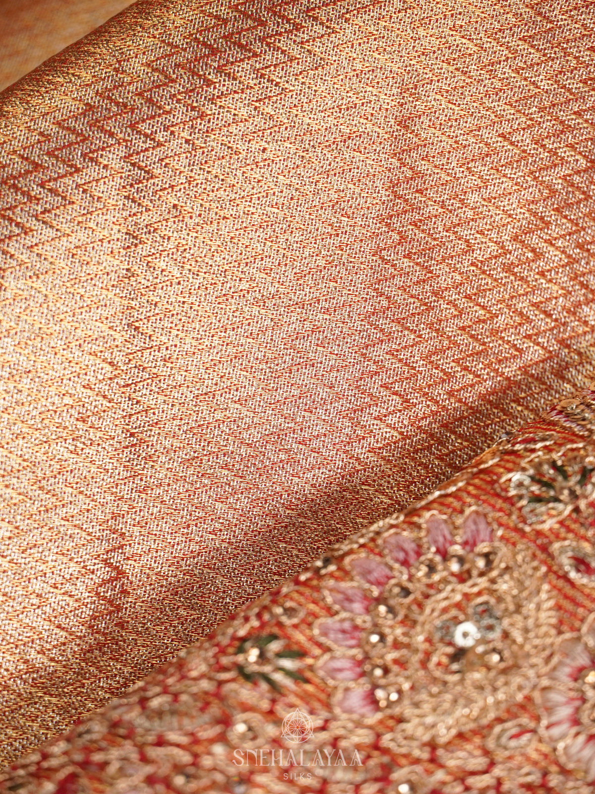 Rose Gold  Designer Saree