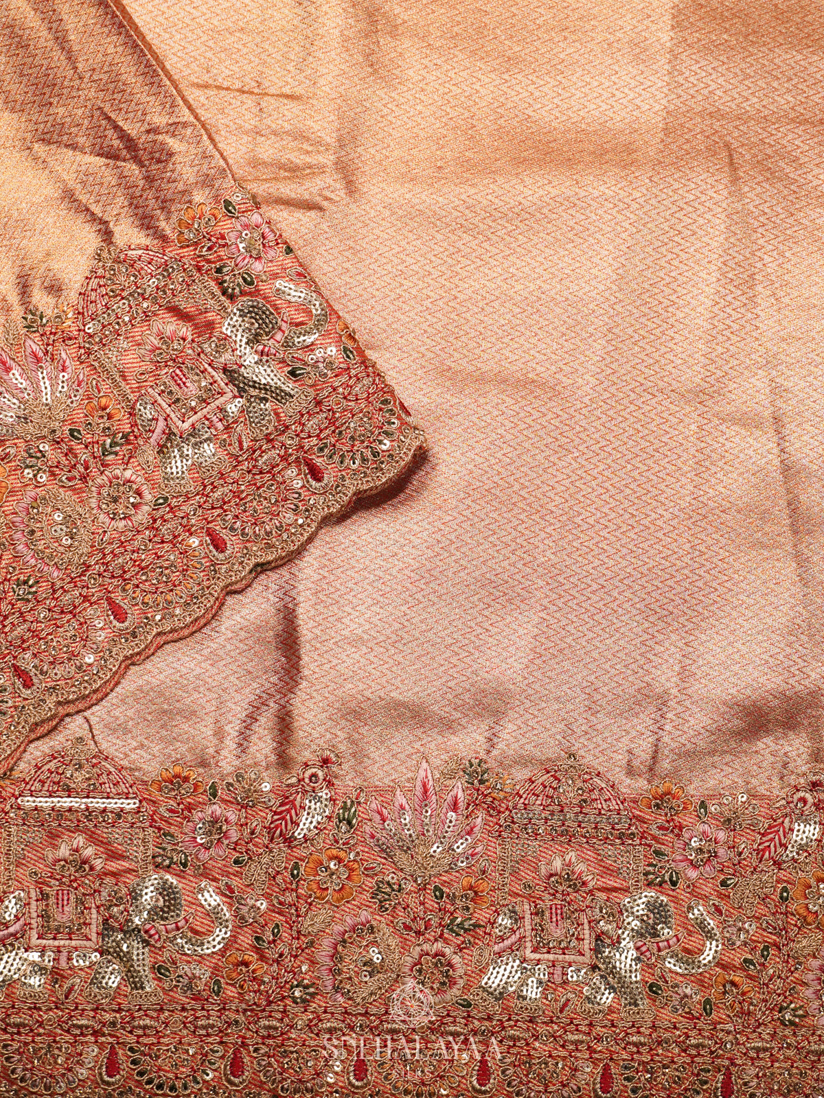 Rose Gold  Designer Saree