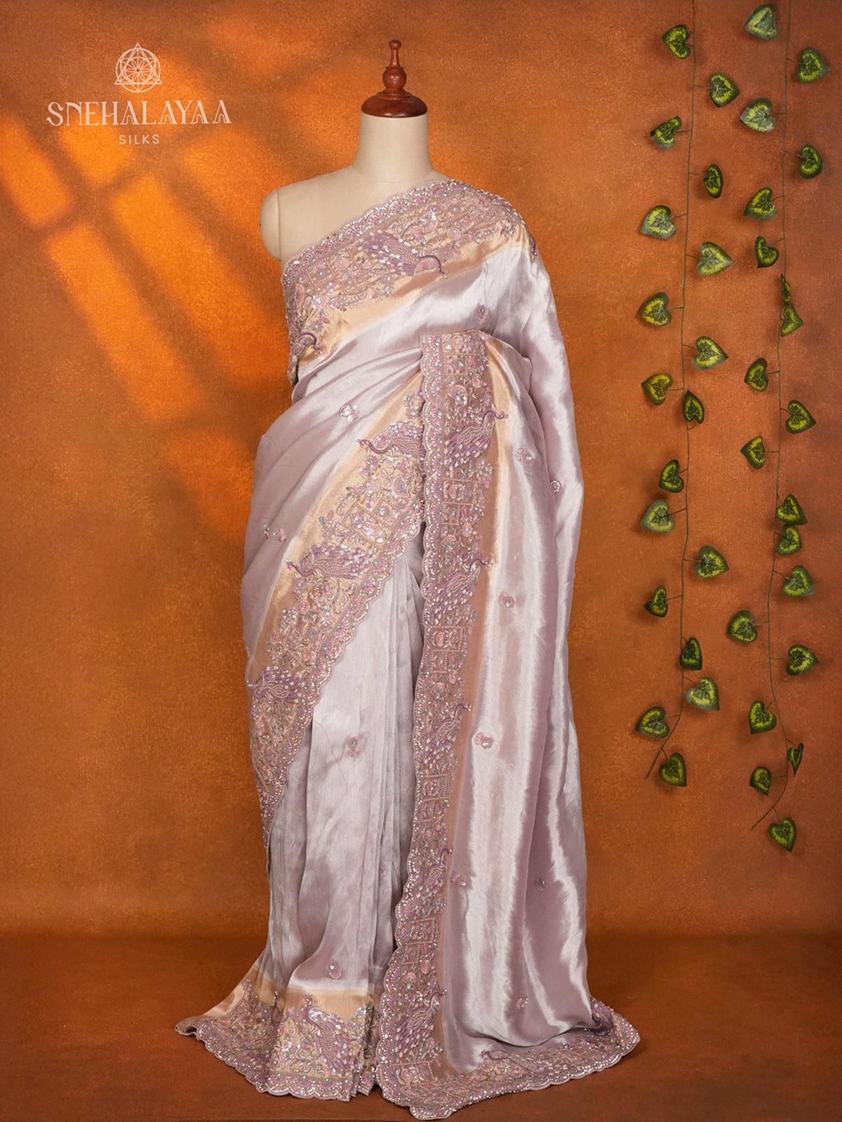 Lavender Designer Saree