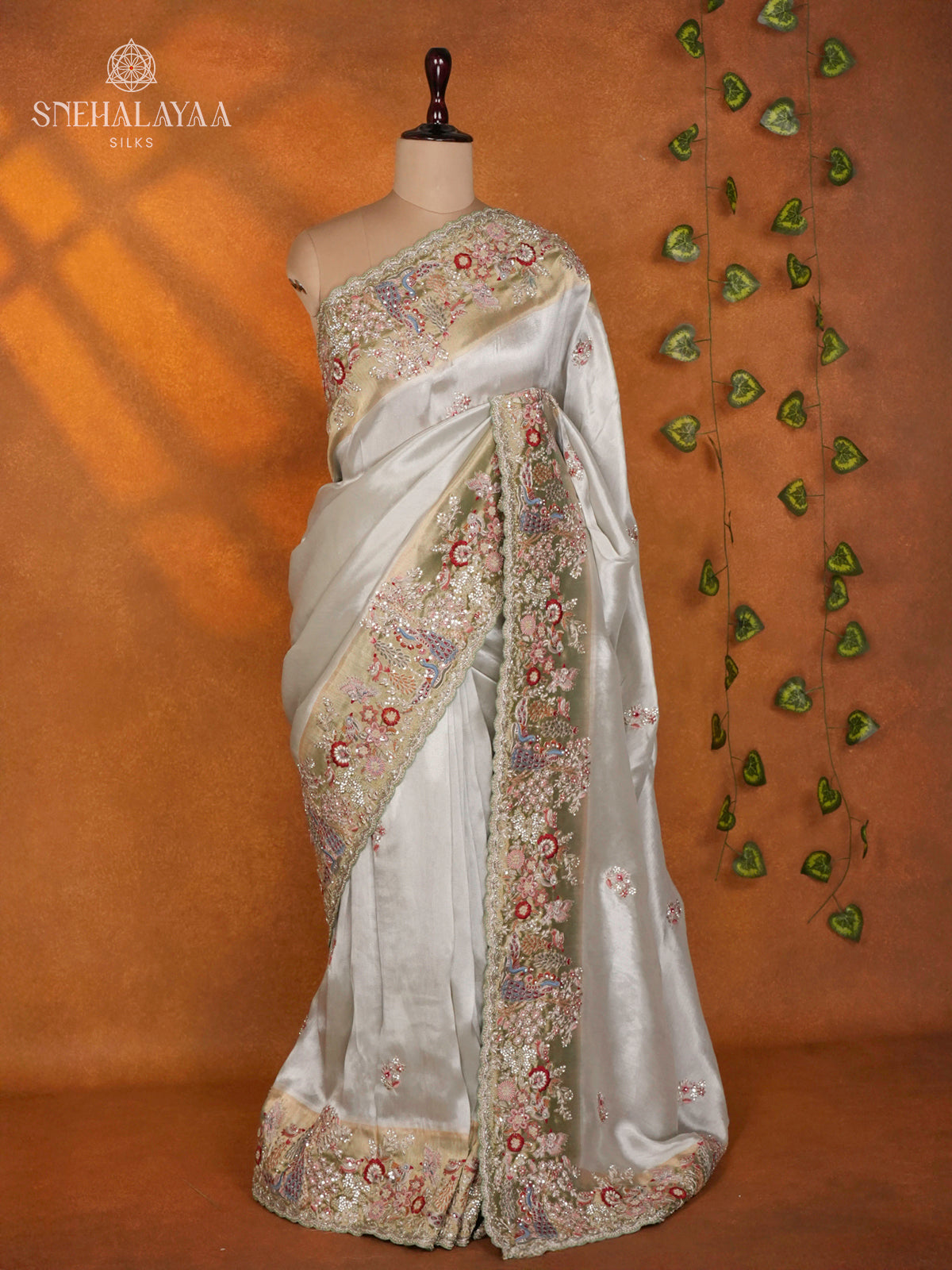 Grey Designer Saree