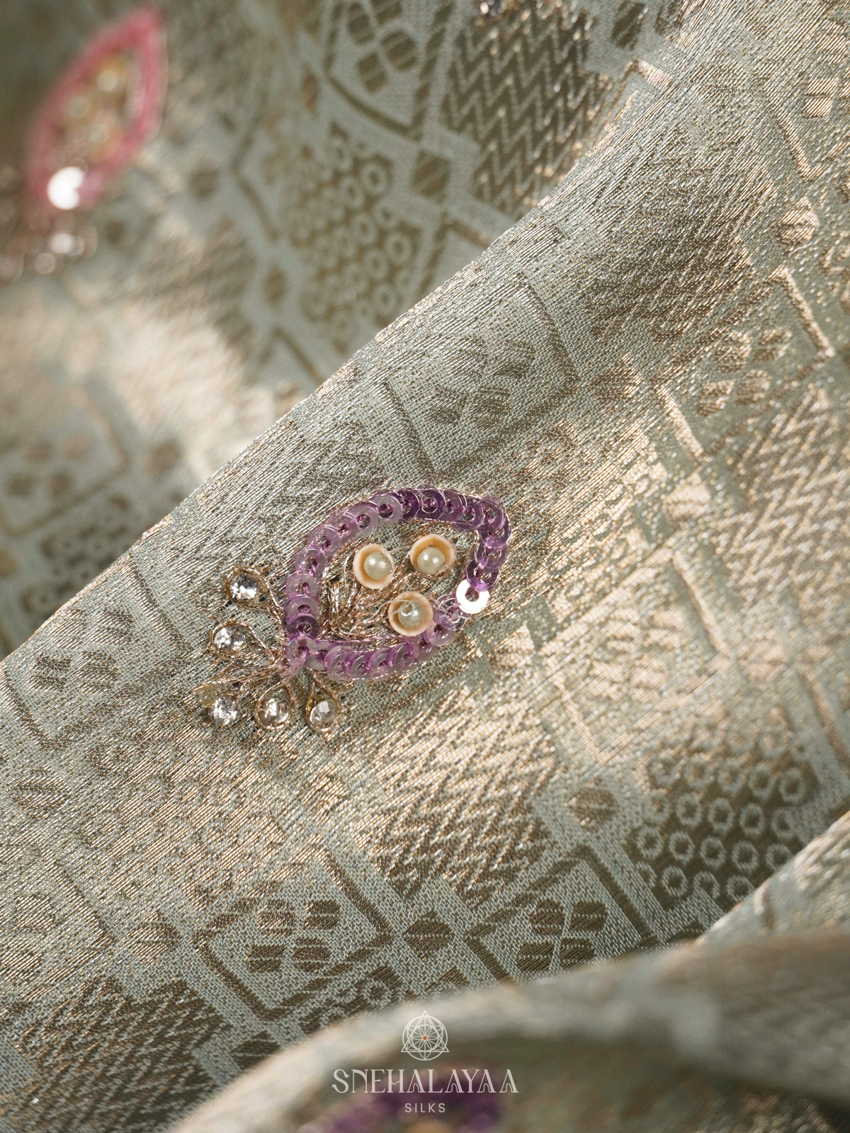Pale Blue Designer Saree