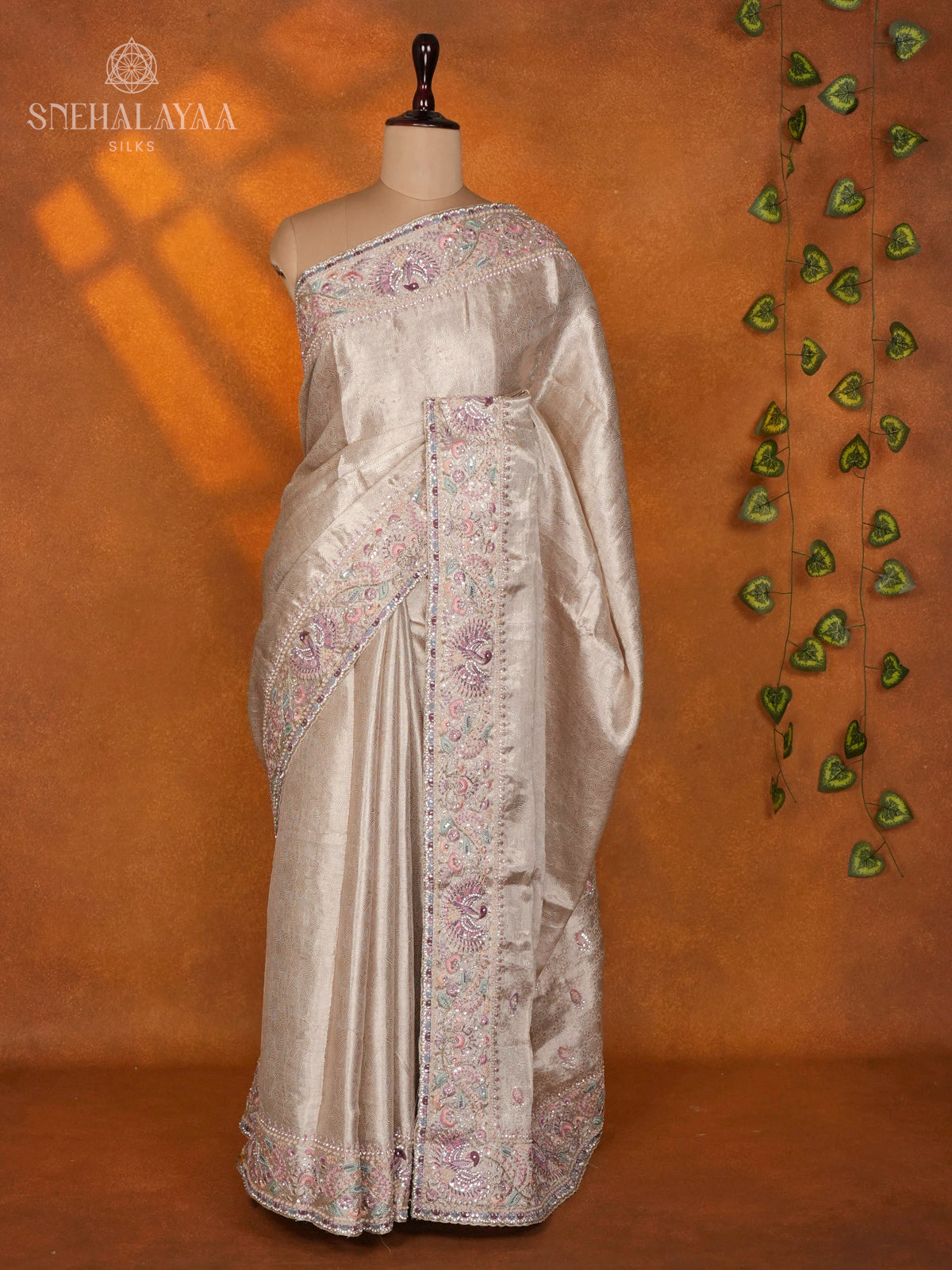 Pale Pink Designer Saree