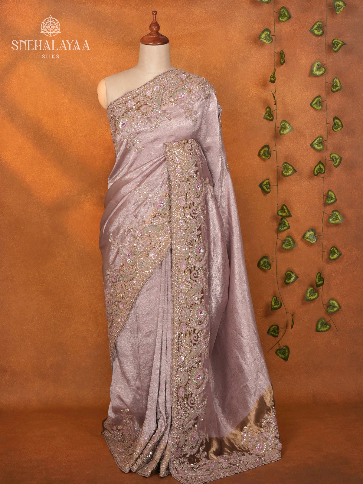 Lavender Designer Saree