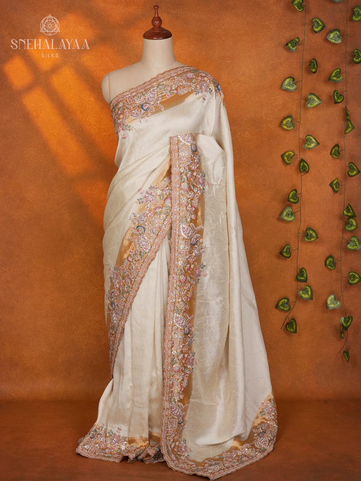 Beige Designer Saree