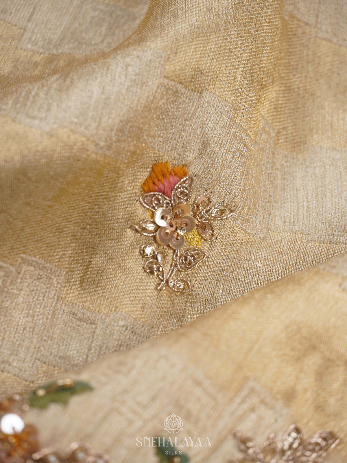 Cream Designer Saree