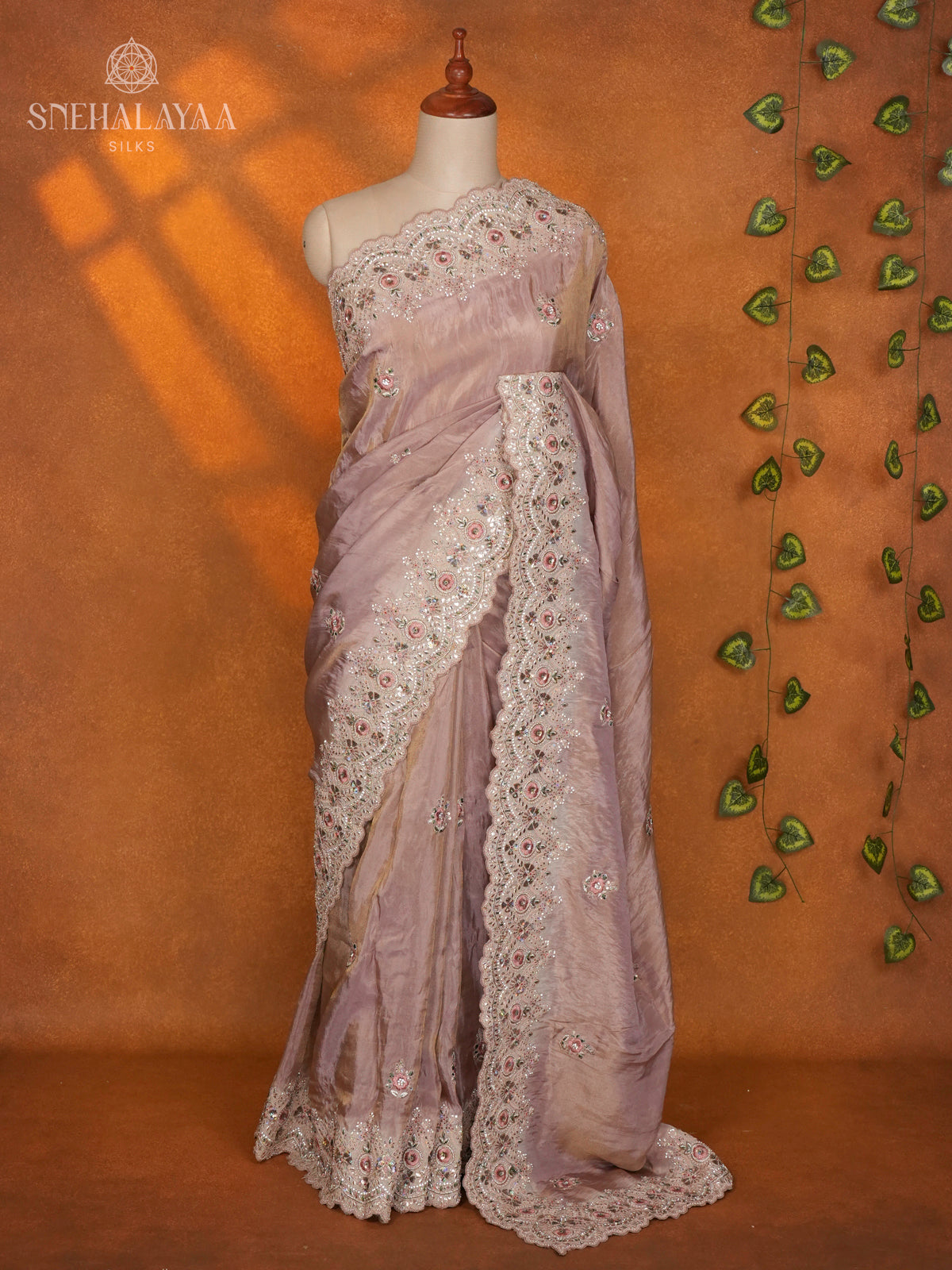 Pale Pink Designer Saree