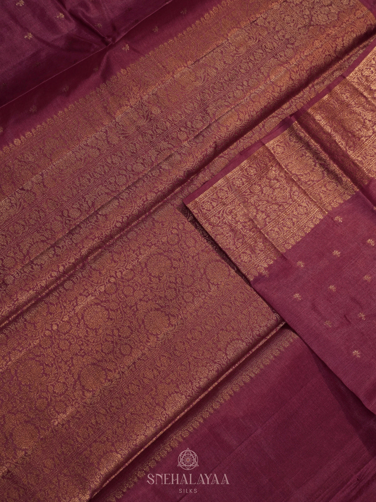 Wine Red Tussar Saree