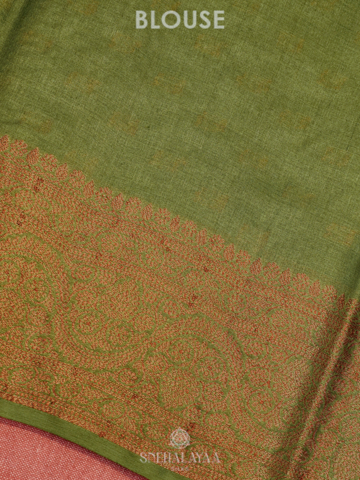 Olive Green Tussar Saree