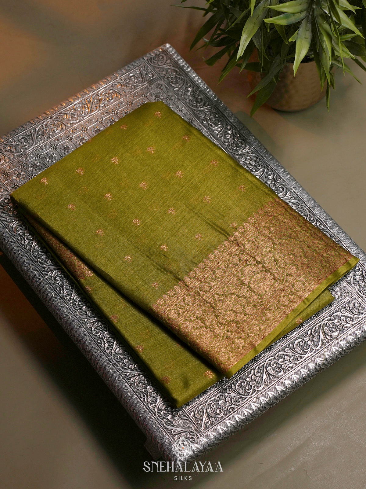 Green Tussar Saree