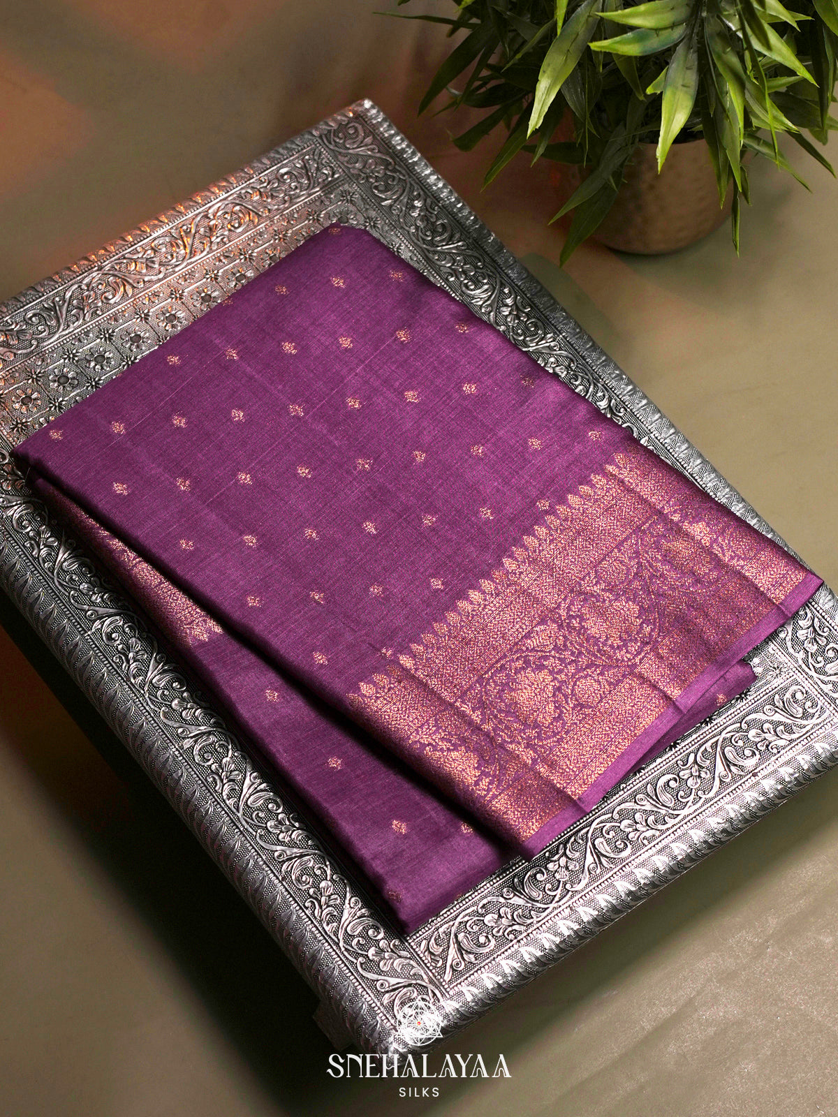 Purple Tussar Saree