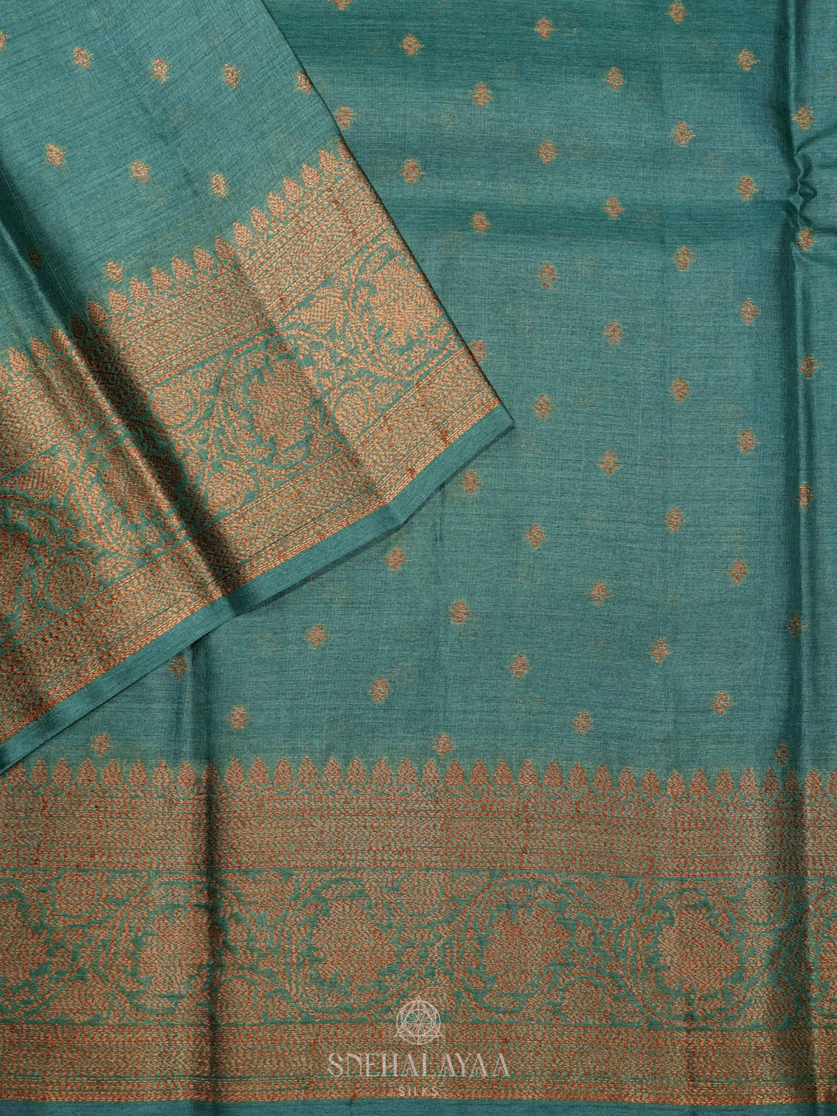 Blue Tussar Saree