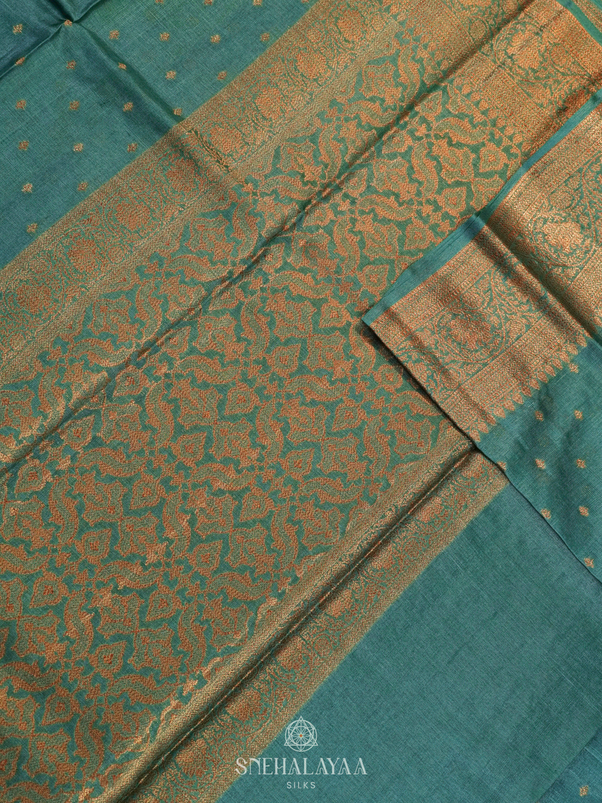 Blue Tussar Saree