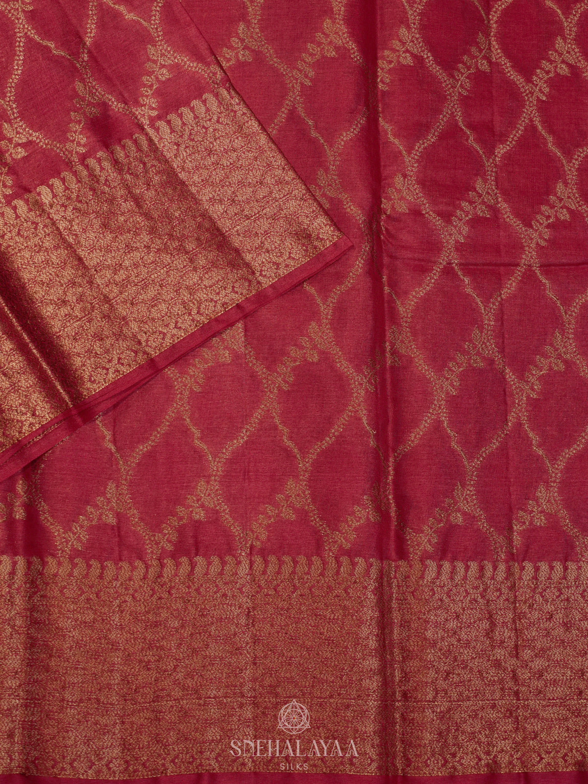 Maroon Tussar Saree