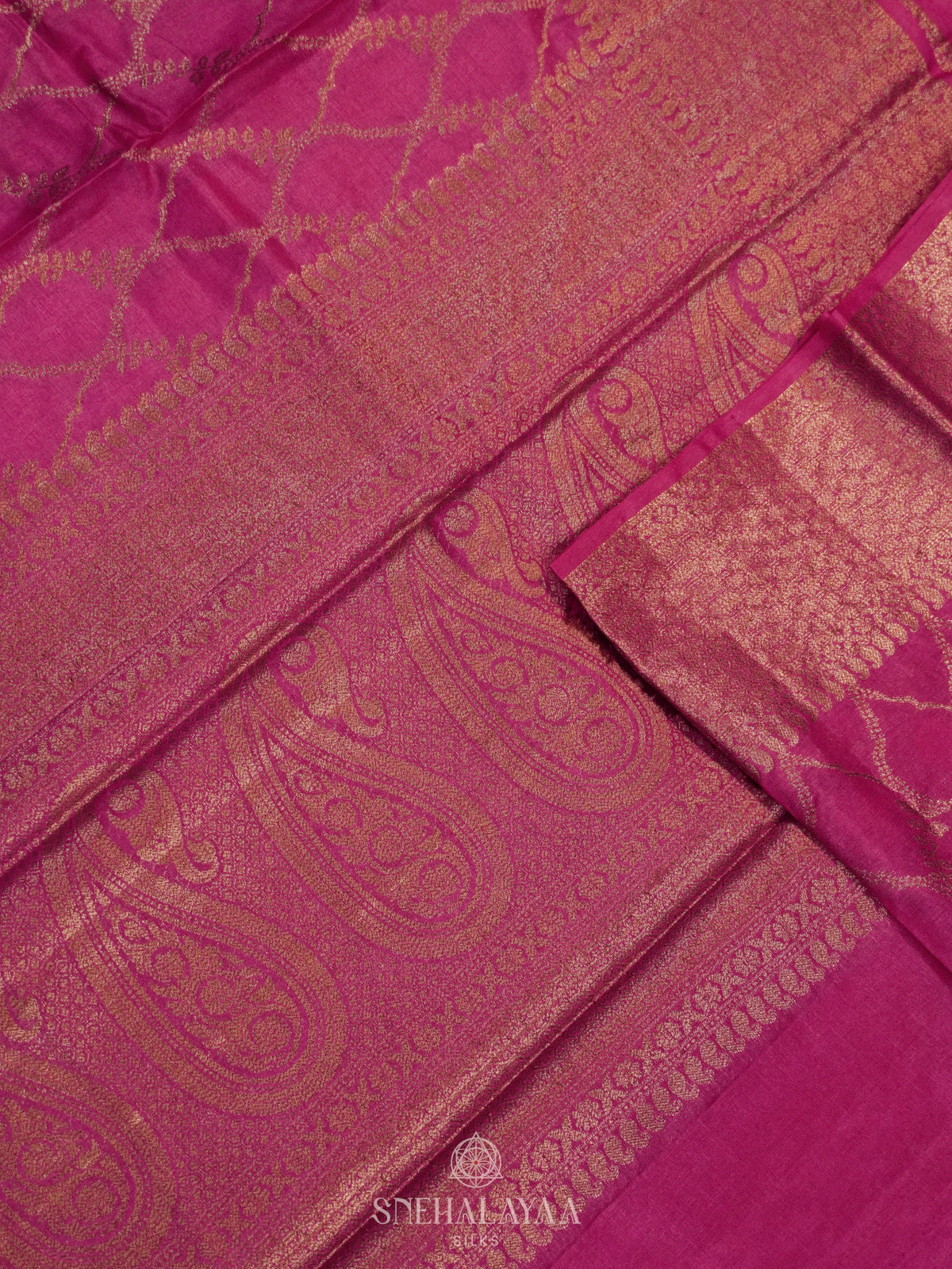 Magenta Pink Tussar Saree