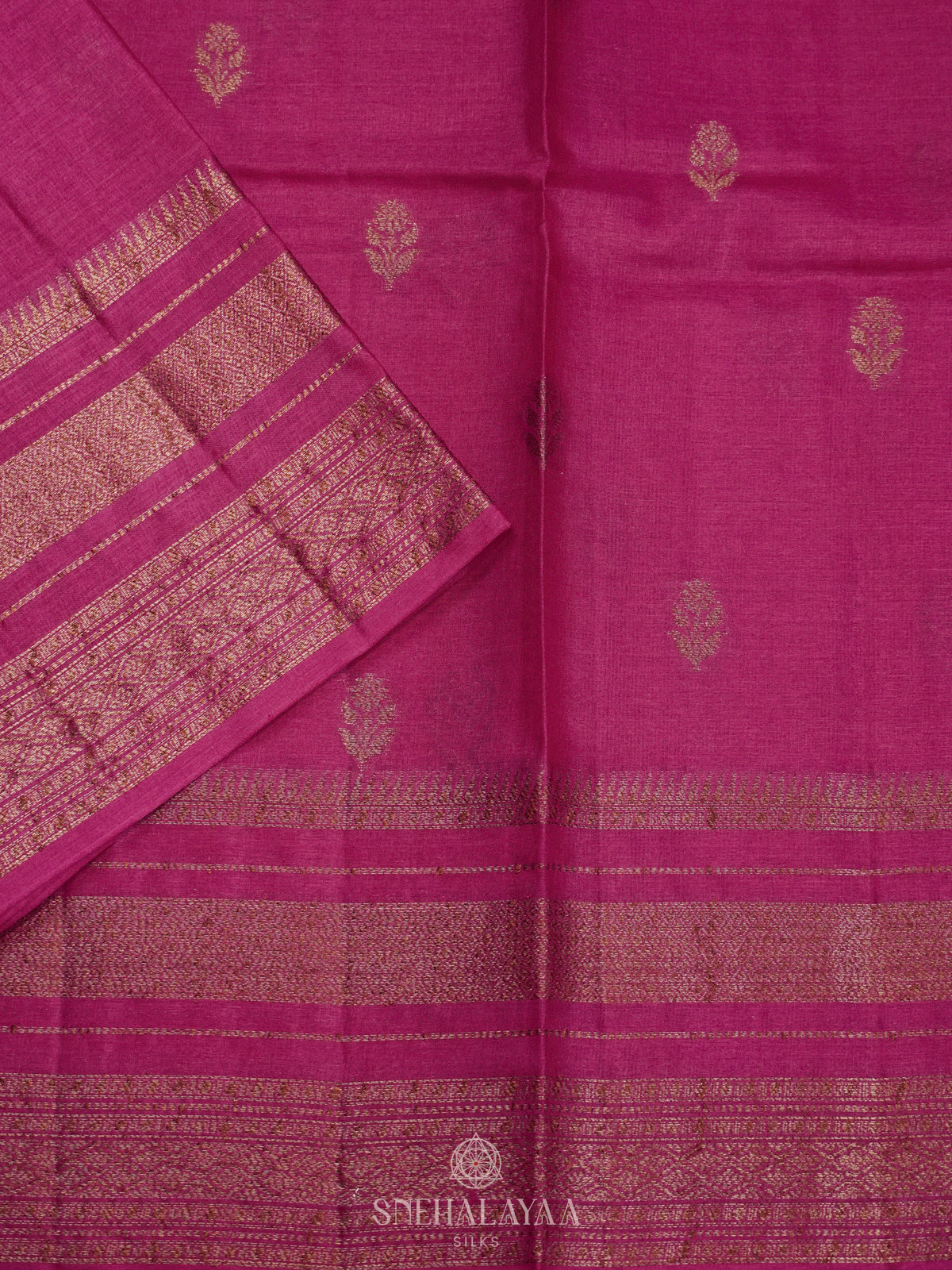 Magenta Pink Tussar Saree