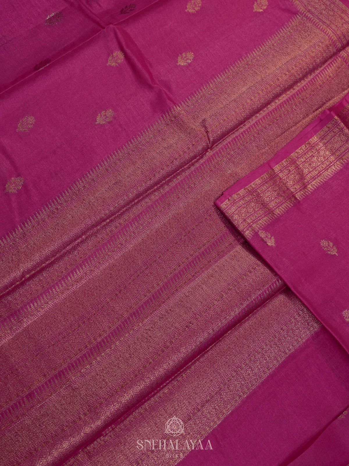 Magenta Pink Tussar Saree
